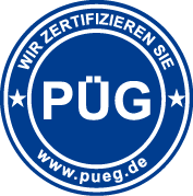 Logo PÜG FINAL weiß mit blauem Hintergrund klein 